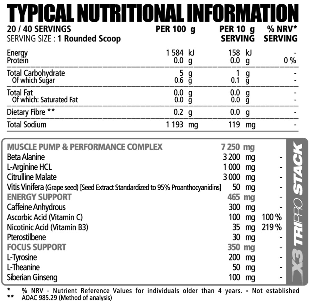 NPL Pre Ignite Pre-Workout Cherry 200g Nutritable