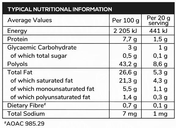 Lifestyle Food Dark Chocolate Slab 100g Nutritable