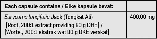 Tongkat Ali 400mg Nutritable