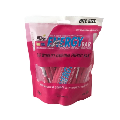 PVM Energy Bar Bite Size Choc /Straw - 200g
