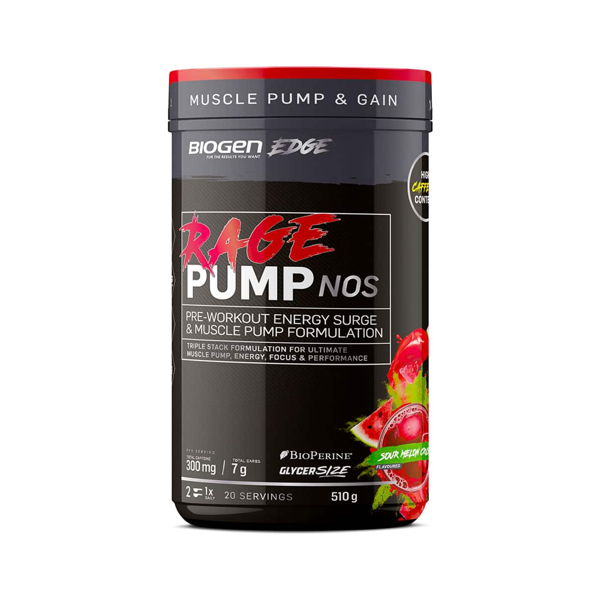 Biogen Rage Pump NOS Sour Melon - 510g