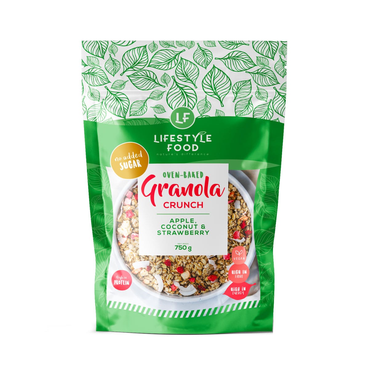 Lifestyle Food Granola Crunch No Added Sugar Apple Coconut Strawberry - 750g